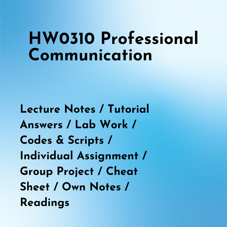 HW0310 Professional Communication